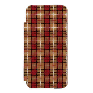 Pixel Plaid in Red and Gold Incipio Watson™ iPhone 5 Wallet Case
