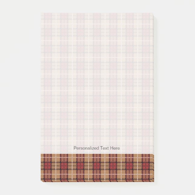Pixel Plaid in Red and Gold Post-it Notes (Front)