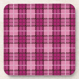 Pixel Plaid_Magenta-Black Coaster