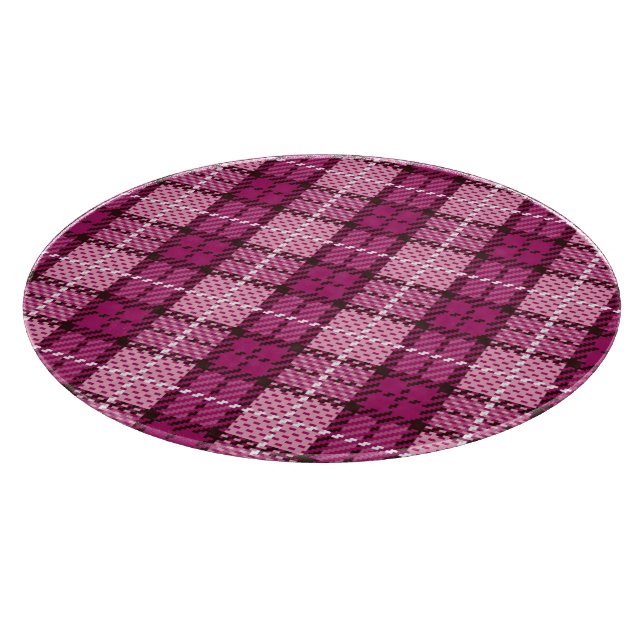 Pixel Plaid_Magenta-Black Cutting Board (Corner)