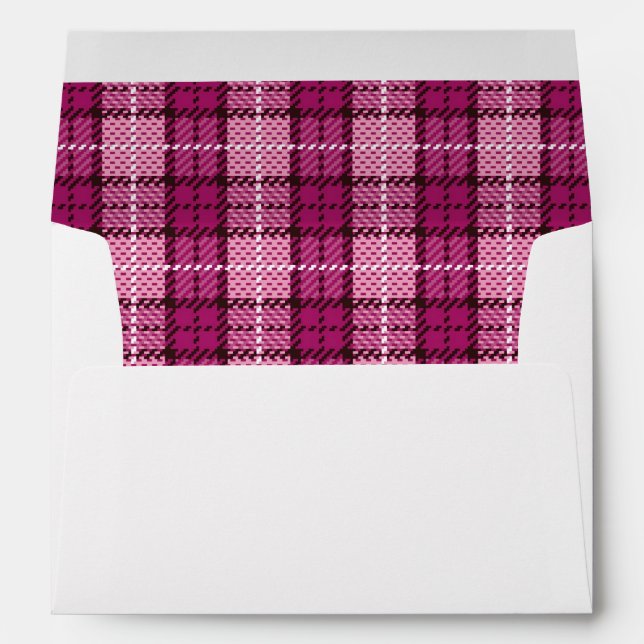 Pixel Plaid_Magenta-Black Envelope (Back (Bottom))