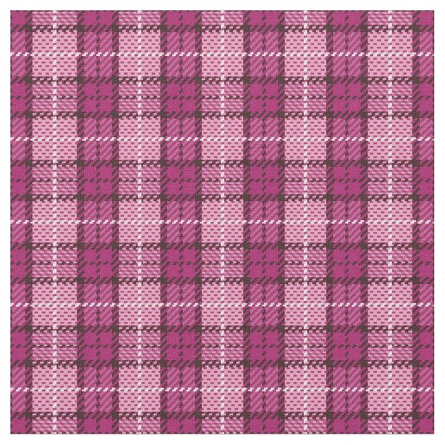 Pixel Plaid_Magenta-Black Fabric (Close Up)