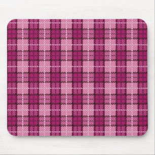 Pixel Plaid_Magenta-Black Mouse Pad