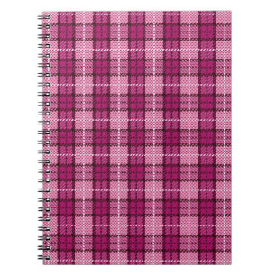 Pixel Plaid_Magenta-Black Notebook