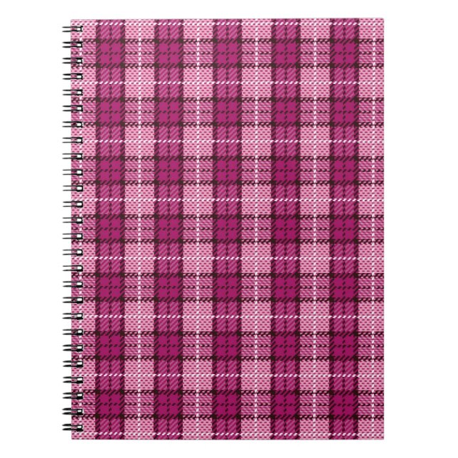 Pixel Plaid_Magenta-Black Notebook (Front)
