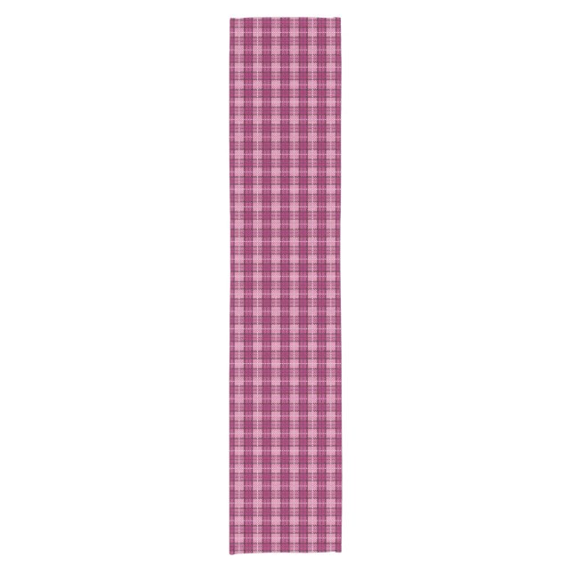 Pixel Plaid_Magenta-Black Short Table Runner (Front)