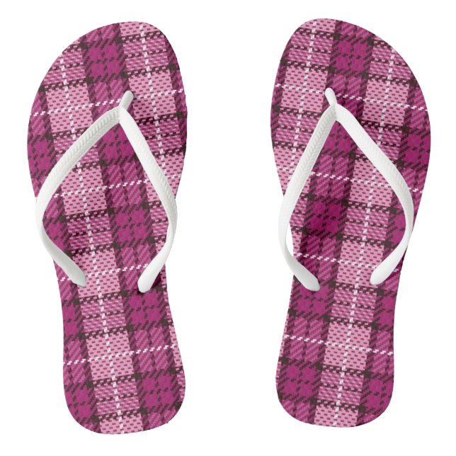 Pixel Plaid_Magenta-Black Thongs (Footbed)