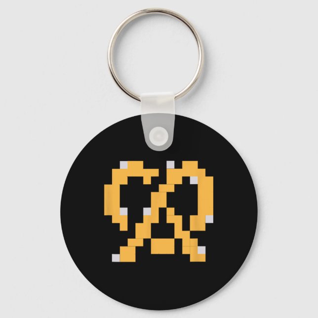 Pixel Pretzel 80s Video Game Easy Halloween Group  Key Ring (Front)