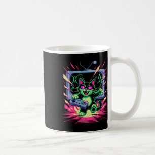 Pixel Rage Cat Retro Gamer Glitch In 8-bit Style  Coffee Mug
