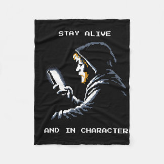 Pixel Roleplay Retro Gamer Vibes  Fleece Blanket