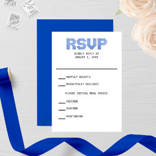 Pixel RSVP Wedding RSVP Card
