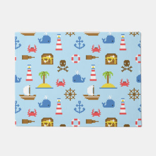 Pixel Sea Art Pattern Doormat