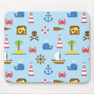 Pixel Sea Art Pattern Mouse Pad