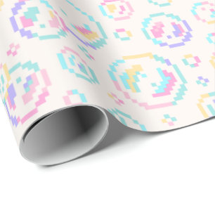 Pixel Soap Bubbles Pattern Wrapping Paper