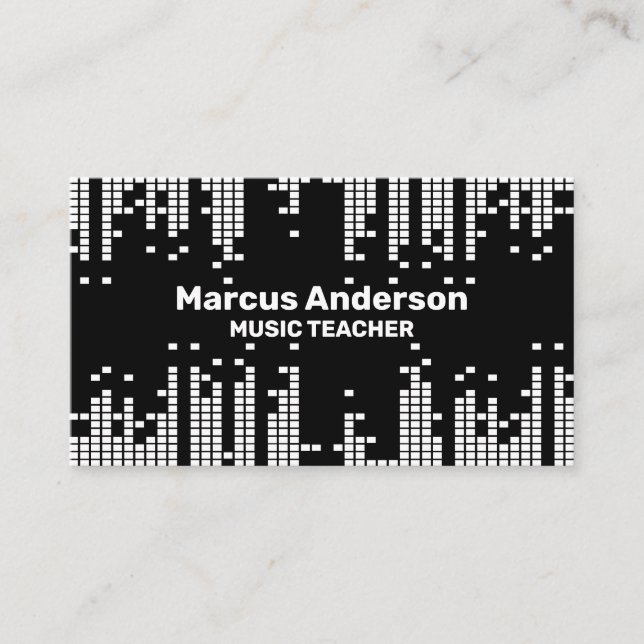 Pixel Sound Bar Background Business Card (Front)