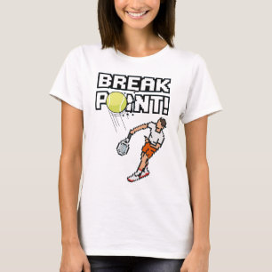 Pixel Sport Retro Tennis "Break Point!" T-Shirt