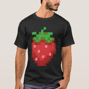 Pixel Strawberry Video Game Player T-Shirt