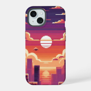 Pixel Sunset City iPhone 15 Case