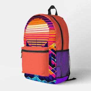 Pixel Sunset Printed Backpack