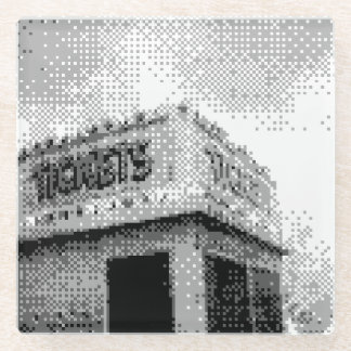pixel ticket booth glass coaster
