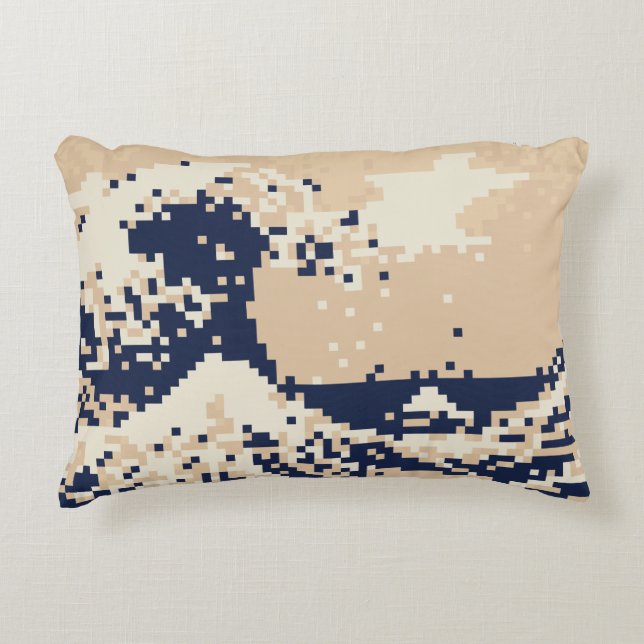 Pixel Tsunami 8 Bit Pixel Art Decorative Cushion (Front)