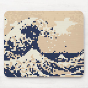 Pixel Tsunami 8 Bit Pixel Art Mouse Pad