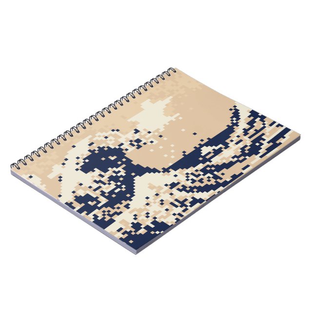 Pixel Tsunami 8 Bit Pixel Art Notebook (Left Side)