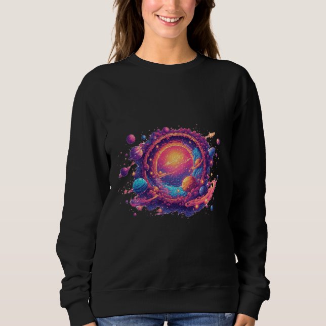 Pixel Universe Portal — The Cosmic Gate Sweatshirt (Front)