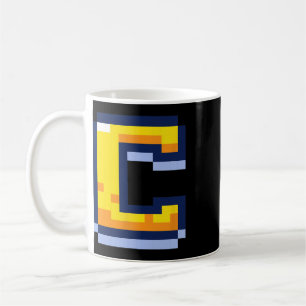 Pixel Video Game Letter C Name Initial Monogram Re Coffee Mug