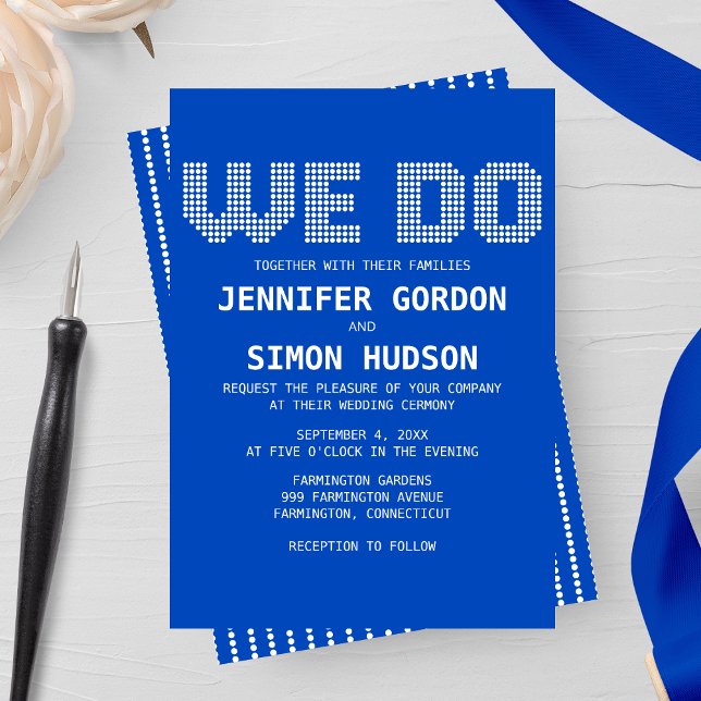 Pixel 'We Do' Wedding Invitation (Creator Uploaded)
