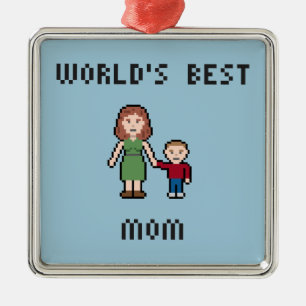 Pixel World's Best Mum Ornament