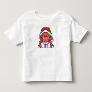 Pixelart girl wearing Santa hat  Toddler T-Shirt