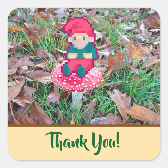 Pixelart Noom, thank you. Pixel Art, Pixelart Square Sticker (Front)