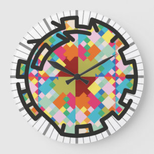 PIXELAT chained numbers by Masanser Large Clock
