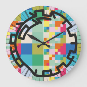 PIXELAT chained numbers by Masanser Large Clock