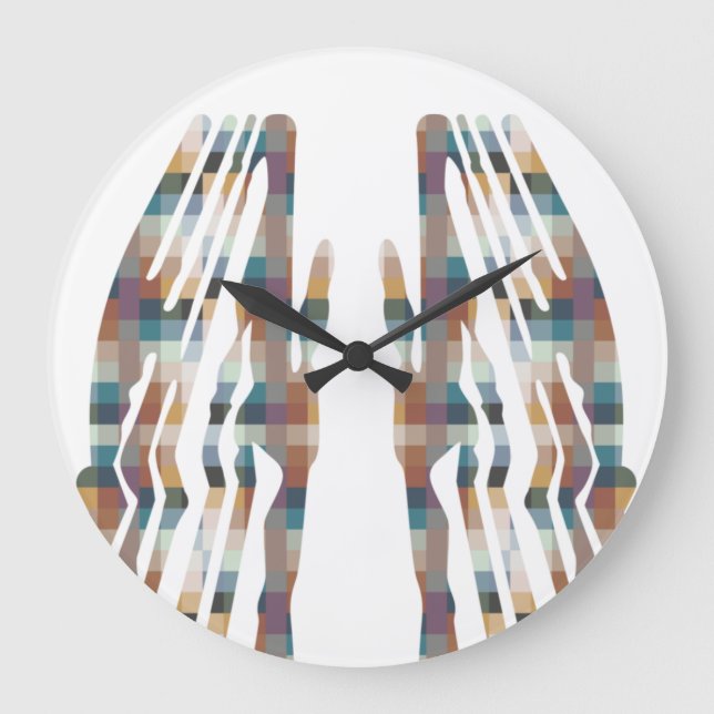 PIXELAT FIRST SERIES shadows by Masanser Large Clock (Front)