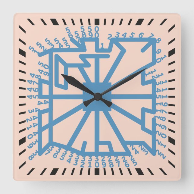 Pixelat prime max chained numbers by Masanser Square Wall Clock (Front)