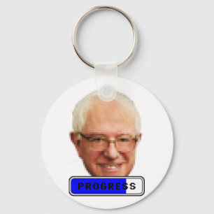 Pixelated Bernie Sanders - PROGRESS Key Ring
