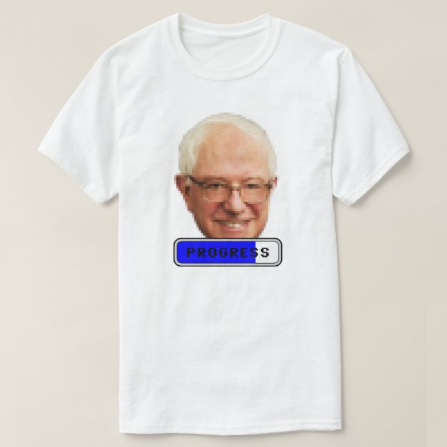 Pixelated Bernie Sanders - PROGRESS T-Shirt (Design Front)