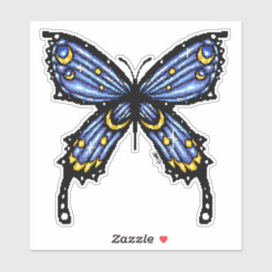 Pixelated blue butterfly 