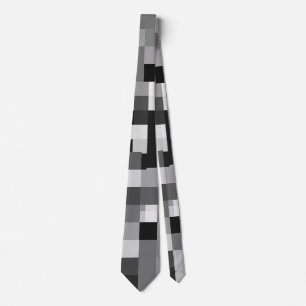 Pixelated blur Pattern.Grey BG Tie