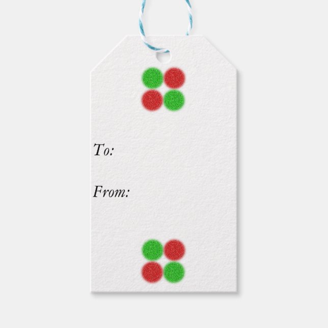 Pixelated Candy Dots Gift Tag (Front)