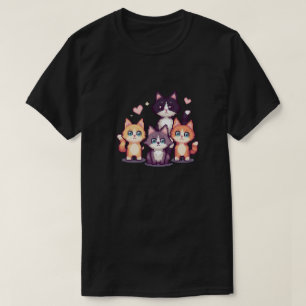 Pixelated Colorful Kitties  T-Shirt