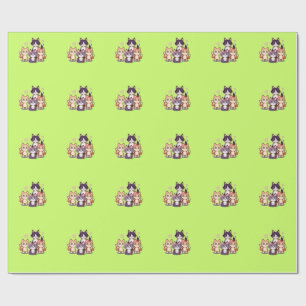 Pixelated Colorful Kitties Wrapping Paper