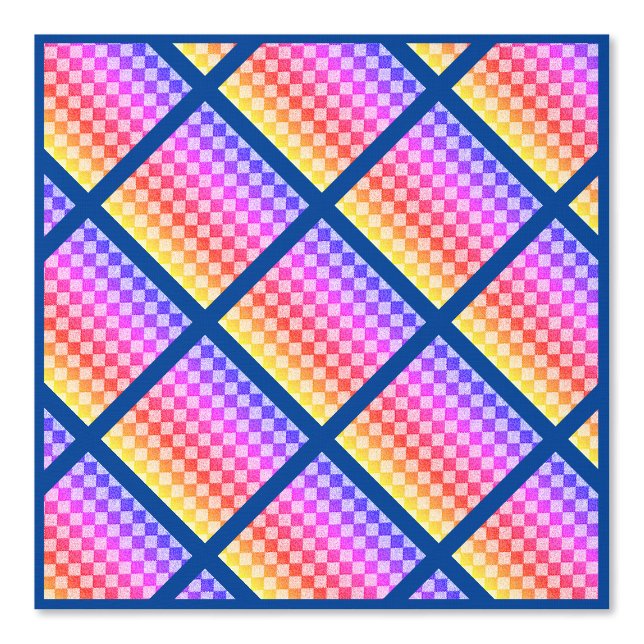 Pixelated Cube Rainbow Retro 80s Gamer Decor Wallpaper (Front)