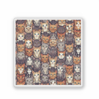 Pixelated Digital Colorful Cats