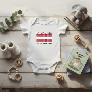 Pixelated flag Latvia Baby Bodysuit