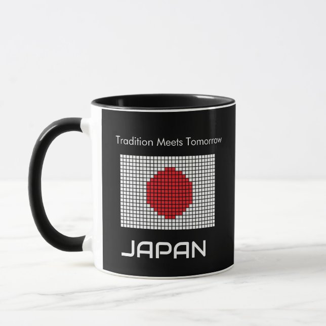 Pixelated flag of Japan Mug (Left)