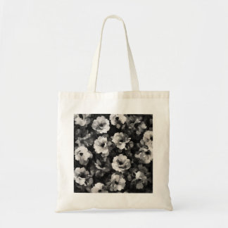 Pixelated Floral Monochrome Tote Bag