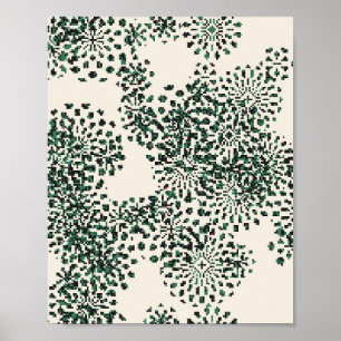 Pixelated Floral Pattern  Poster